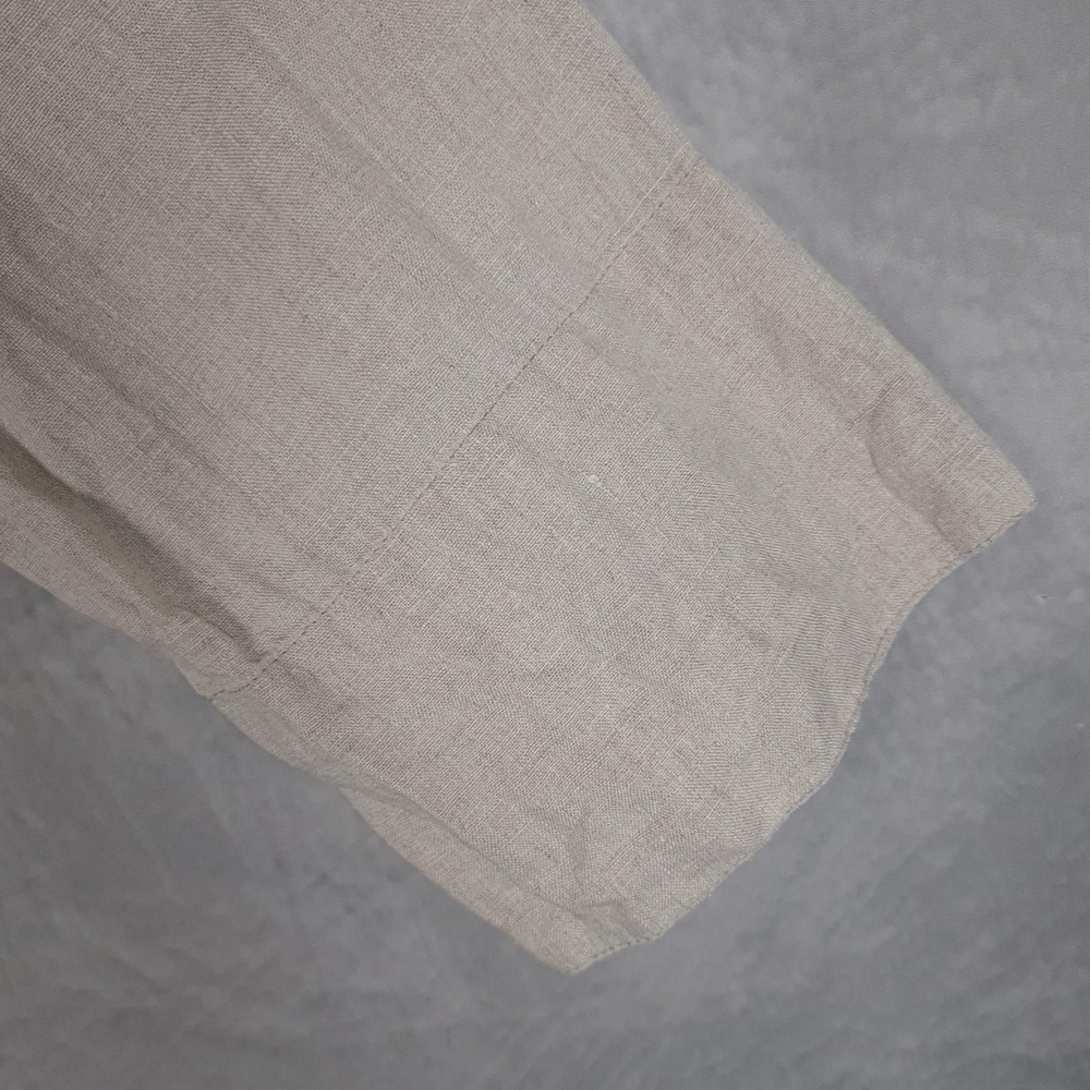 Flax Cream Button-Front V-Neck Tunic - Picture 6 of 16